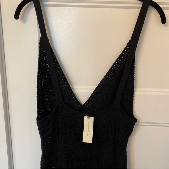 Anthropologie Crochet Mini Dress Black - Picture 6 of 8
